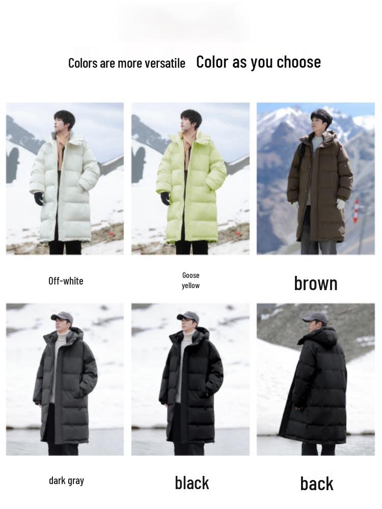 Men's Mid-Length Cotton Padded Jacket - Thickened Winter Coat for 2025 Season