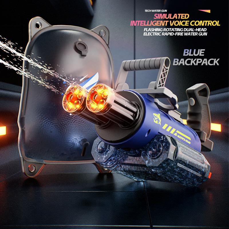 Strongest Rotating Electric Water Gun Toy With Light Spray Blaster Shooting Water Gun Beach Pool Toys Boy Adult Children Gifts
