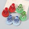 Exaggerated Geometric-shaped Polyester Stretch Yarn Woven Round Earrings for Women, New Style Jewelry
