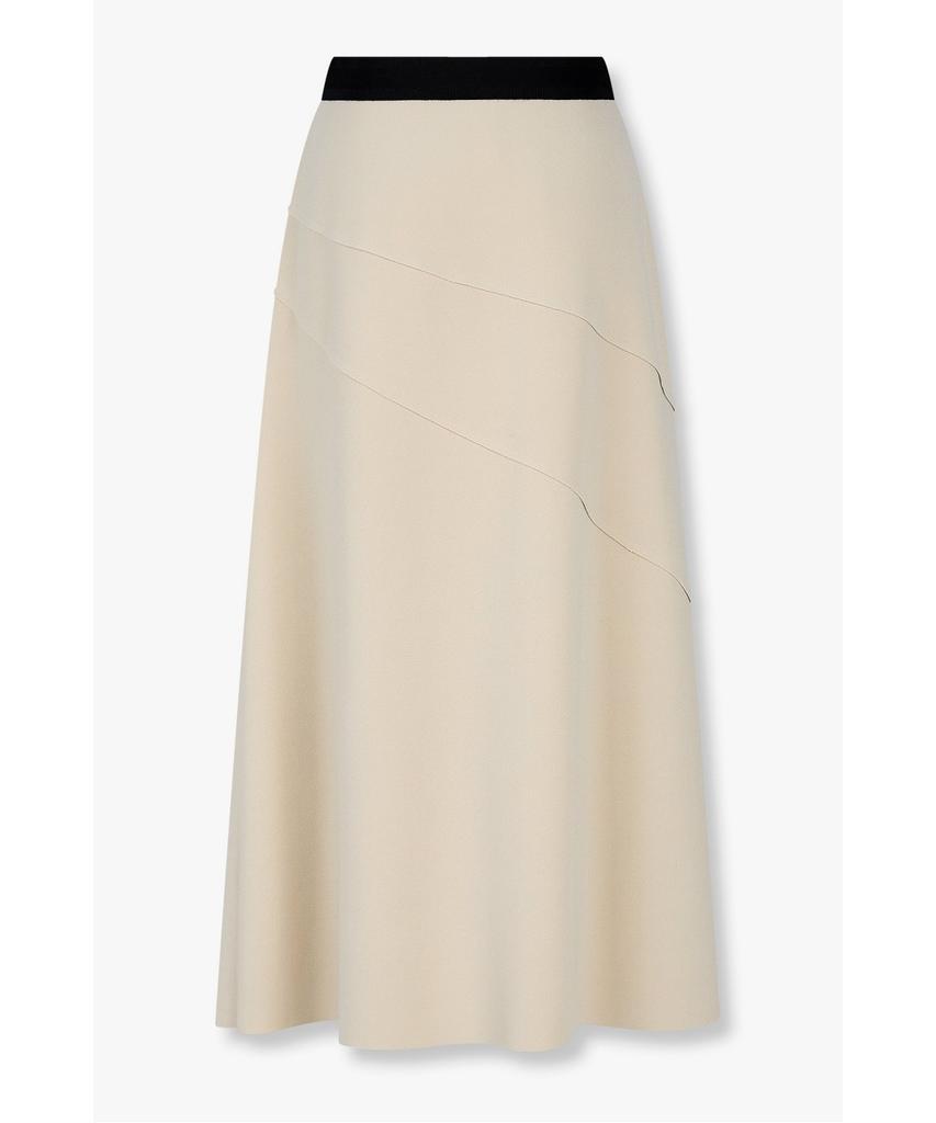 Bobeu Line Detail Flare Skirt_Light Beige_7156335002