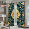 2Pcs Art Flowers Digital Printed Window Curtains Polyester Material Suitable For Living Room Kitchen Bedroom Study Dining Room
