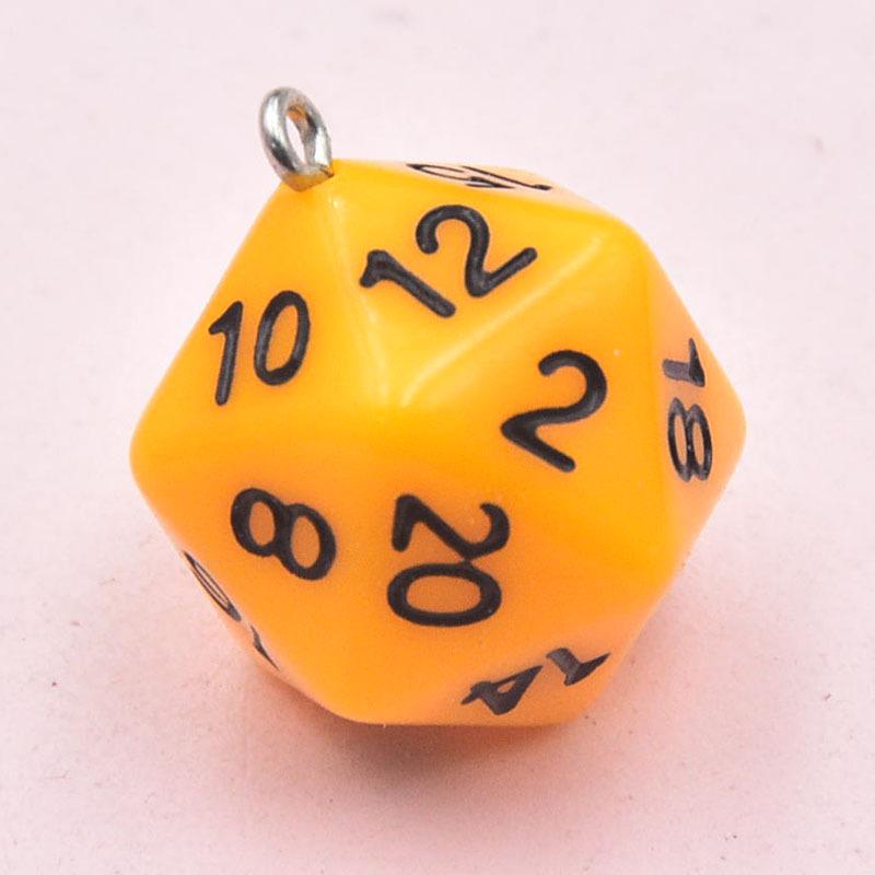 Geometric Acrylic 20-Sided Dice Pendant Bag Charm
