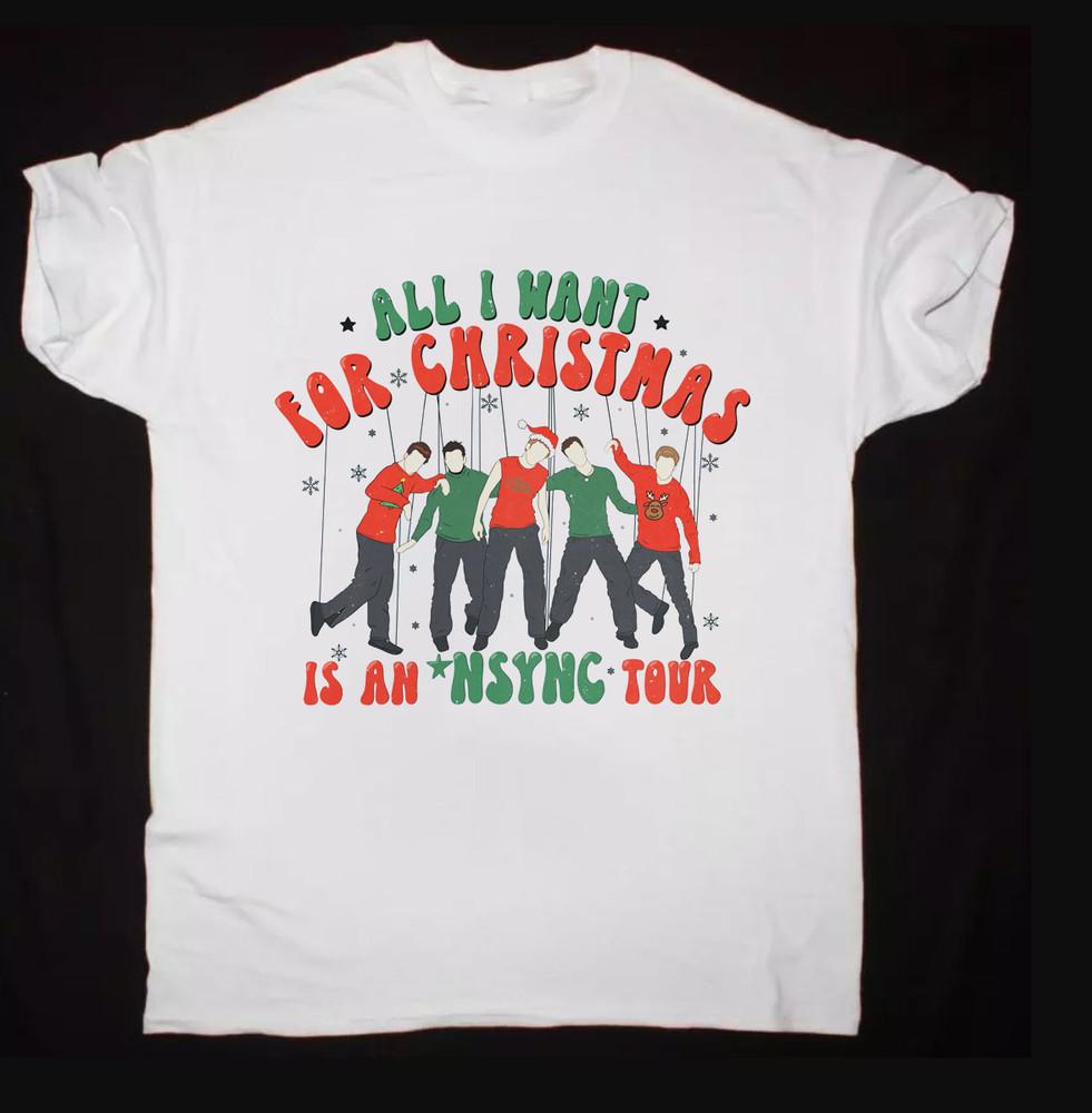 New All I Want for Christmas is an Nsync Tour Gift Xmas S to 5XL Shirt PN330 Unisex T-Shirt L