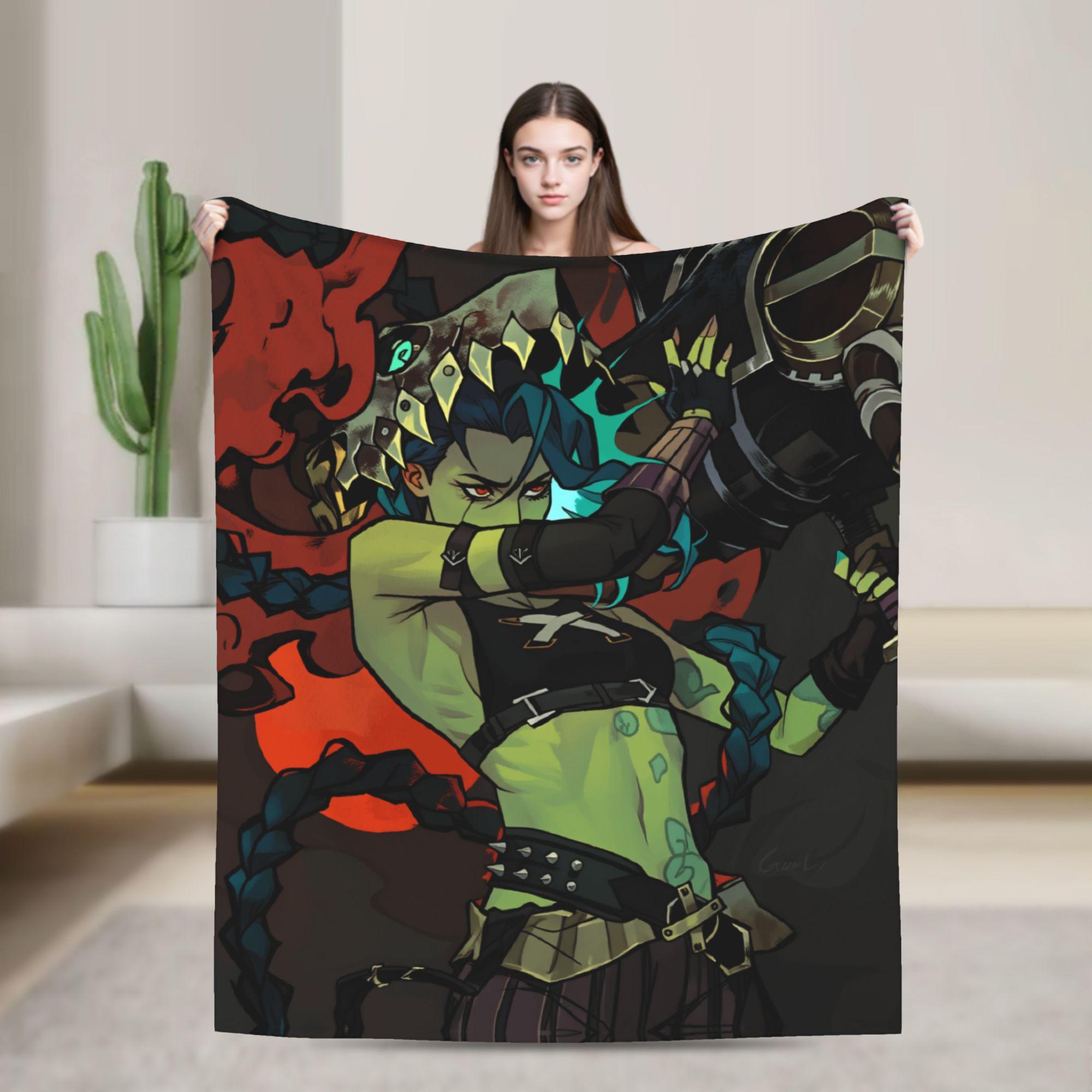 Arcane Blanket Viktor Game Anime Jinx Jayce Caitlyn Jesus Sevika Warm Soft Plush Throw Blanket For Flannel Bedspread Bed Cover 75x90cm