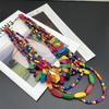 Multi-Layer Wooden Beaded Necklace Colorful Irregular Choker Necklace  for Casual Wear
