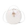 Women's Bag New Fashionable and Simple Handbag Bag Shoulder Crossbody Embroidered Bag Small Round Bag