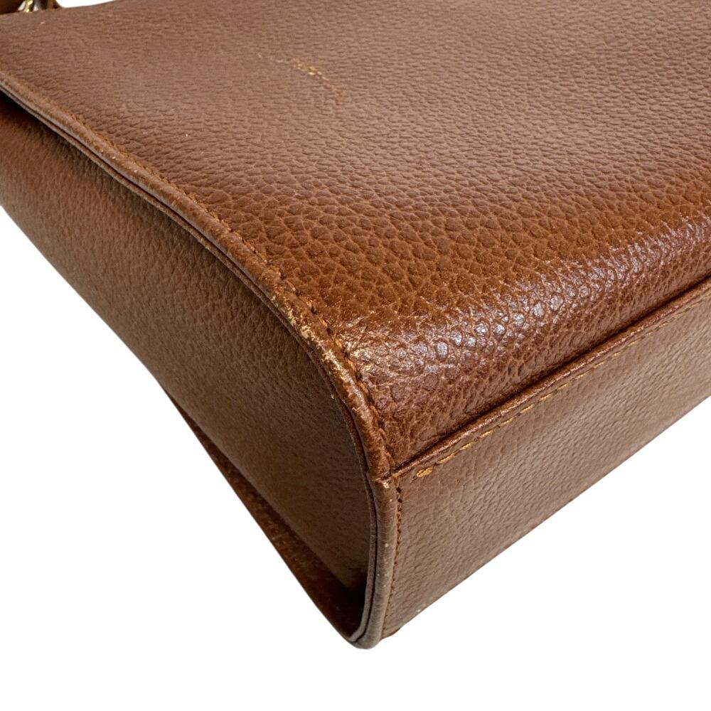 Burberrys 2-Wege Vintage V-Leder Umhängetasche Braunes Leder Gebraucht