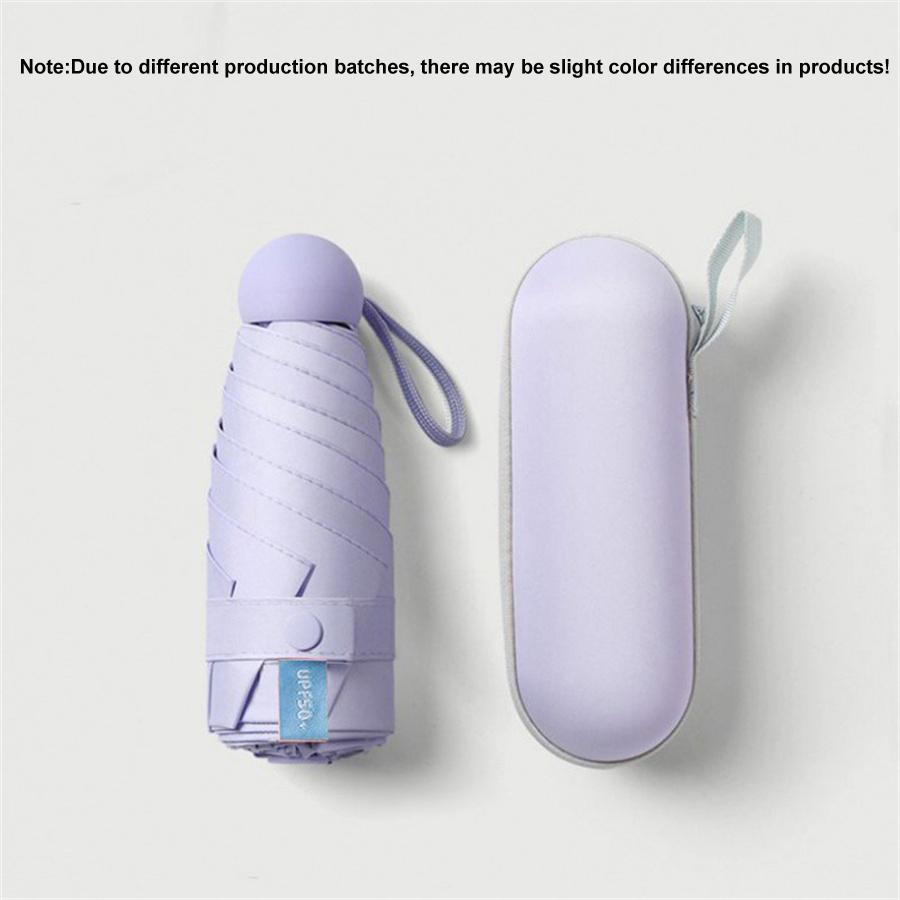 2pcs Portable Capsule Umbrella With Box, Dual Use Sunshade And Rain Protection Lightweight Folding Umbrellas For Office, Travel