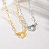 Exquisite Rectangular Chain Necklace for Women,Stainless Steel Bubble Buckle Necklaces,Fashion Jewelry Gifts