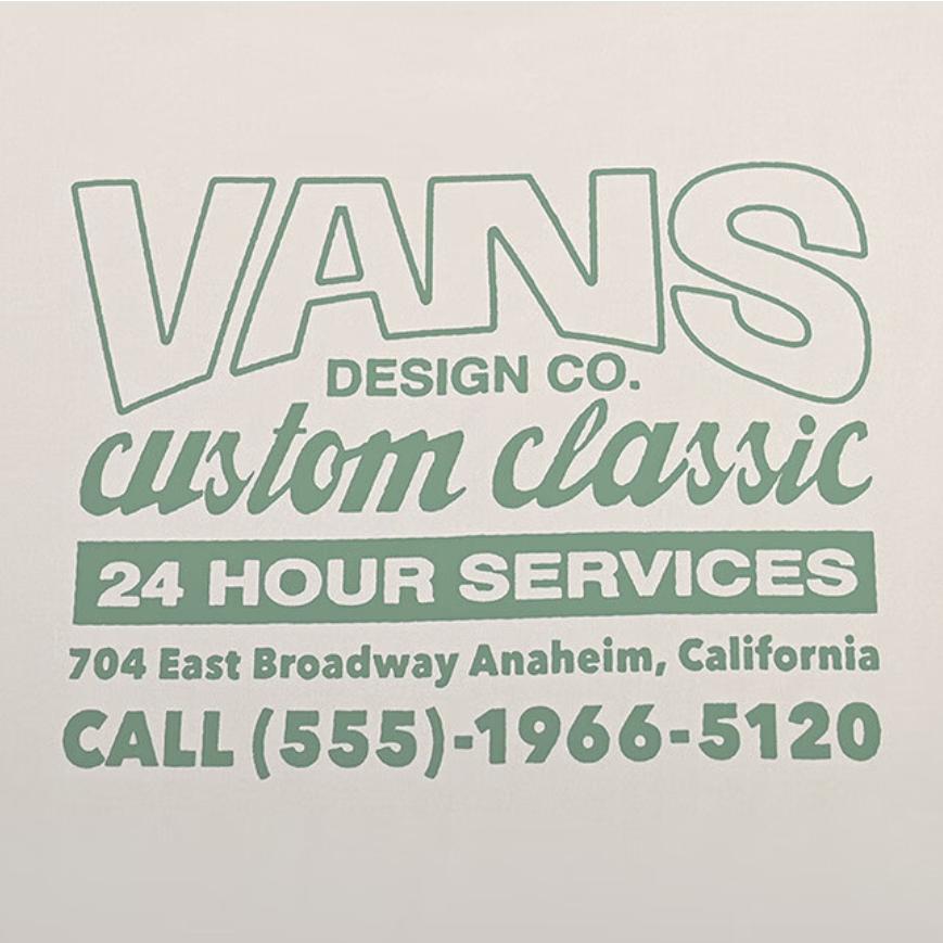 Vans Custom Classic Sports Leisure Series Fashion Breathable Simple Versatile Pullover Short Sleeve T-Shirt Men T-Shirts Beige VN000NNJ2N1