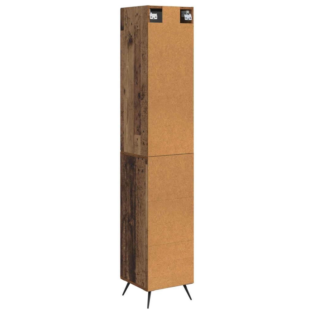 2 Piece Cabinet Set Reclaimed Wood Look 13.6 x 13.6 x 35.4 (W x D x H) Particleboard
