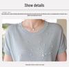 Stylish Summer Ice Silk Short-Sleeve Top for Mom - Knitted Cardigan T-shirt for Middle-Aged & Elderly Women, 2026 Collection