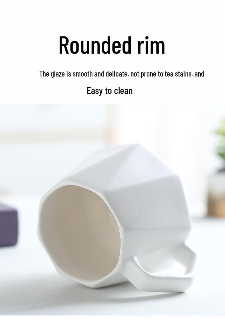 Geometric Diamond Rhombus Ceramic Couple Mug