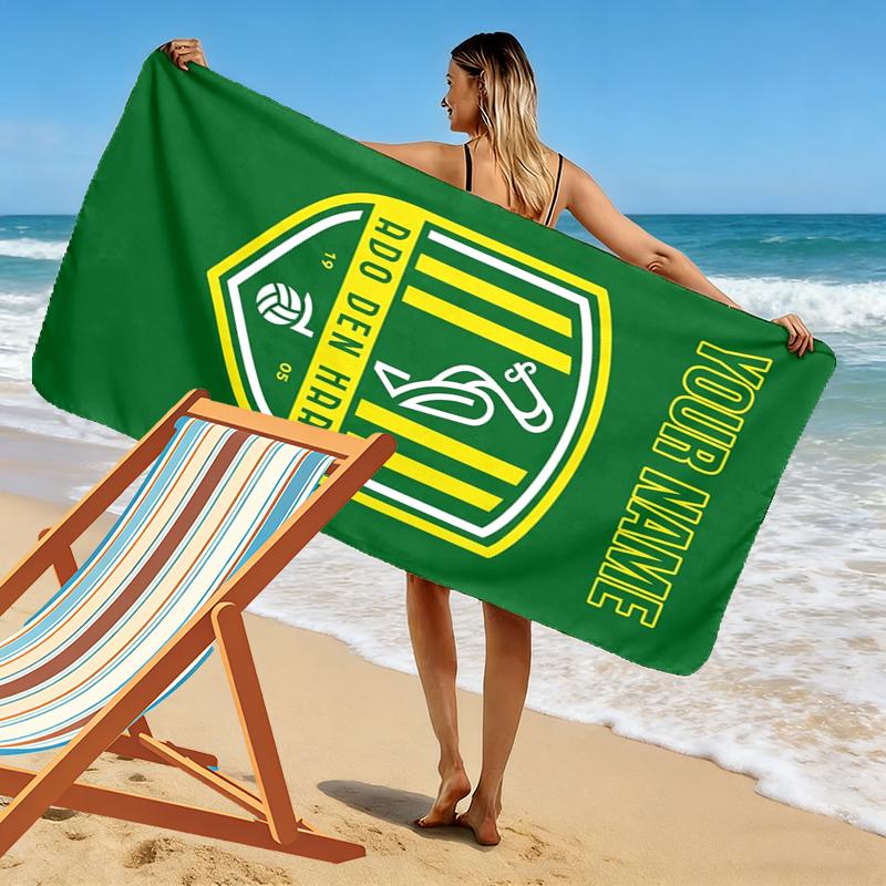 Custom Name Ado Den Haag Print Beach Towel, Large Soft Quick Dry Towel for Beach Camping Swimming