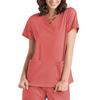 2 stk/sett Unisex sykehusuniformsett V-hals kortermede lommer Topper Elastiske midjebuksesett Hurtigtørkende sykehus tannpleie scrubs uniformer