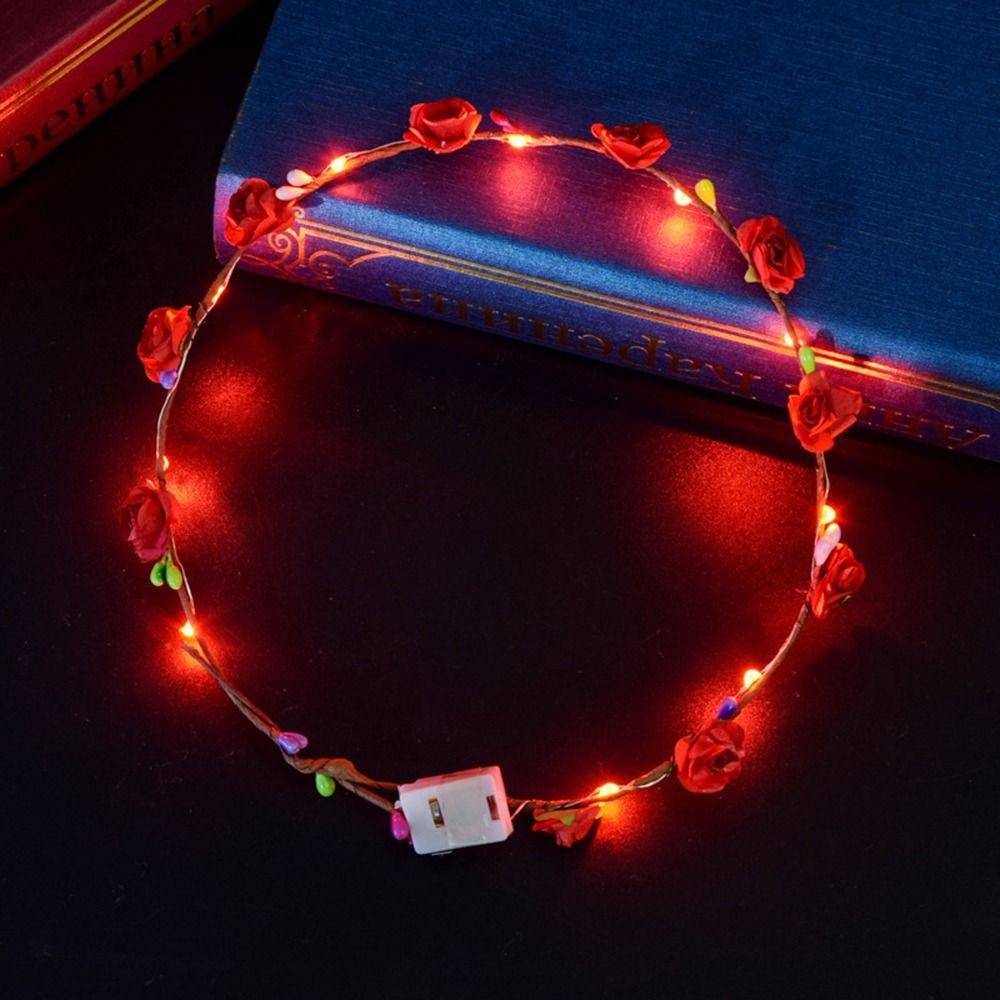 Light For Bride Birthday Party Luminous Glowing Wreath Flower Crowns Wreath Headband Beach Headband