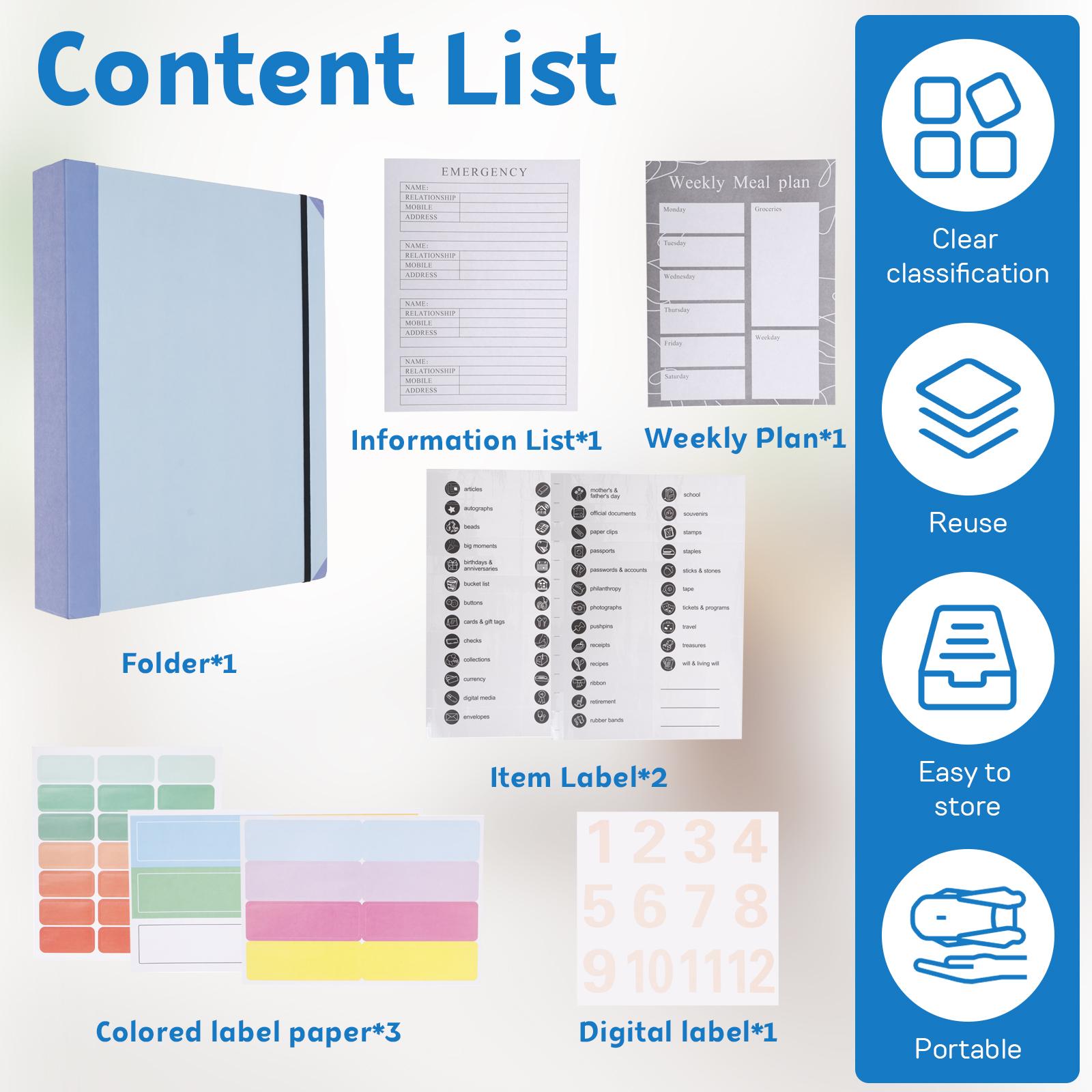 

Document Binder Portable File Organizer with Multiple Pockets Office Storage Materials File Bag for Important Documents Bills
