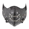 Leather Spikes Mask Gothic Punk Rivet Biker Motorcycle Mask Anti-Dust Sport Masks for Halloween Cosplay Party Adjustable