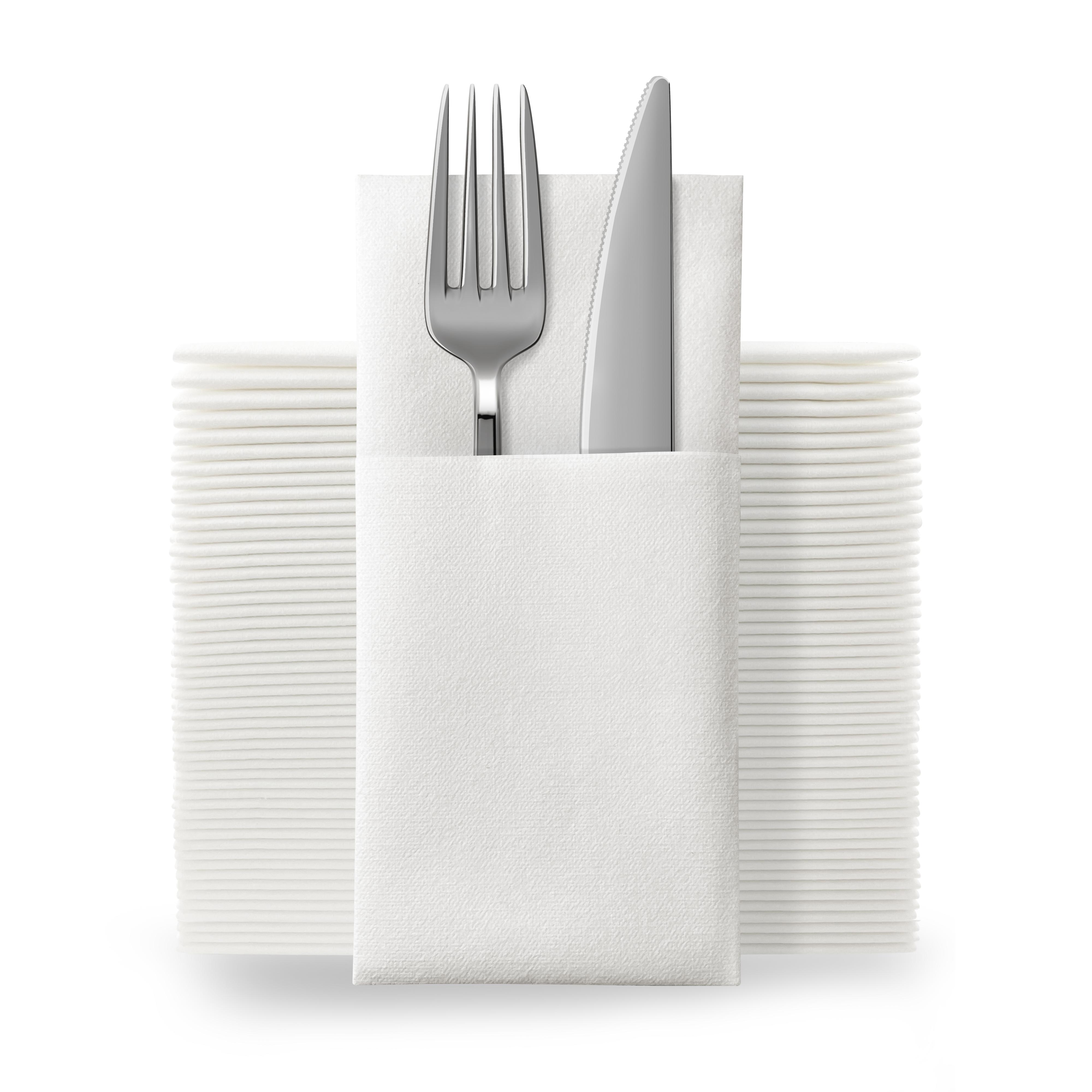 Hot Sale Custom Printed Dinner Napkins White Dining Cutlery Pocket Napkins Disposable Airlaid Paper Napkin 40*40 белый