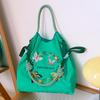 Large Capacity Japanese Embroidery Custom Canvas Crossbody Eco Bag