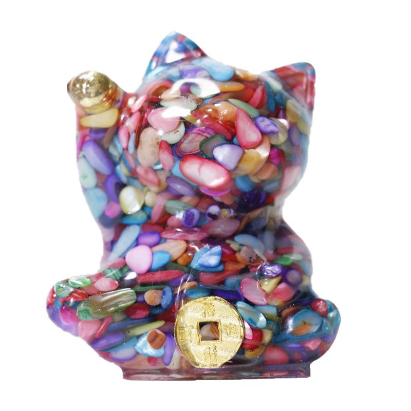 

1 шт. Смола Счастливый Кот Кристалл Камень Домашнее Украшение Фигурка Животного Подарок