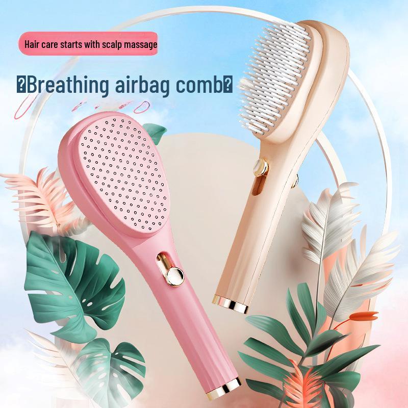 

Upgraded Tangle-Free Telescopic Comb with Automatic Cleaning & Scalp Massage for Hairdressing & Smoothing at Home Pink [Single Boxed]