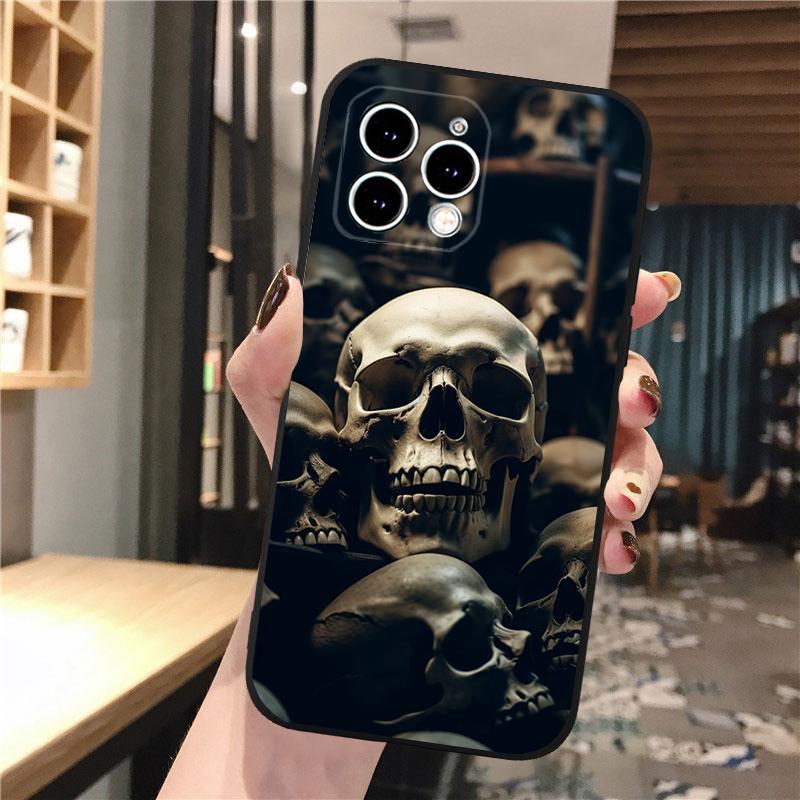 Phone Case Carcasa Funda For iPhone 17 Pro Max Air 16 15 14 13 Pro Max 15 16 Pro 15Plus Skull Case