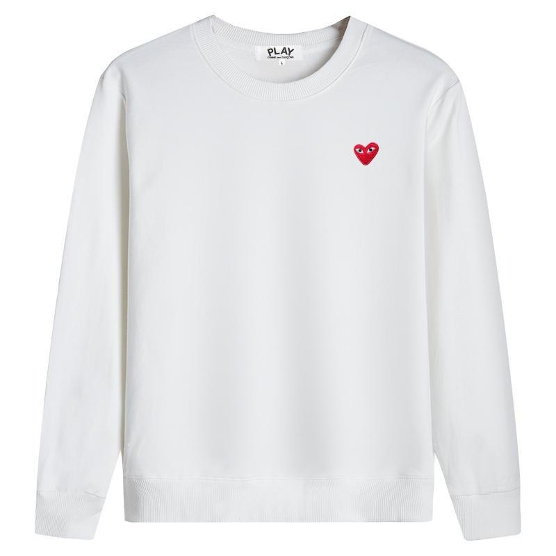 Přeshraniční japonská trendy značka Vyšívaná červená srdce Čistá bavlna Dlouhý rukáv Mikina - Unisex.