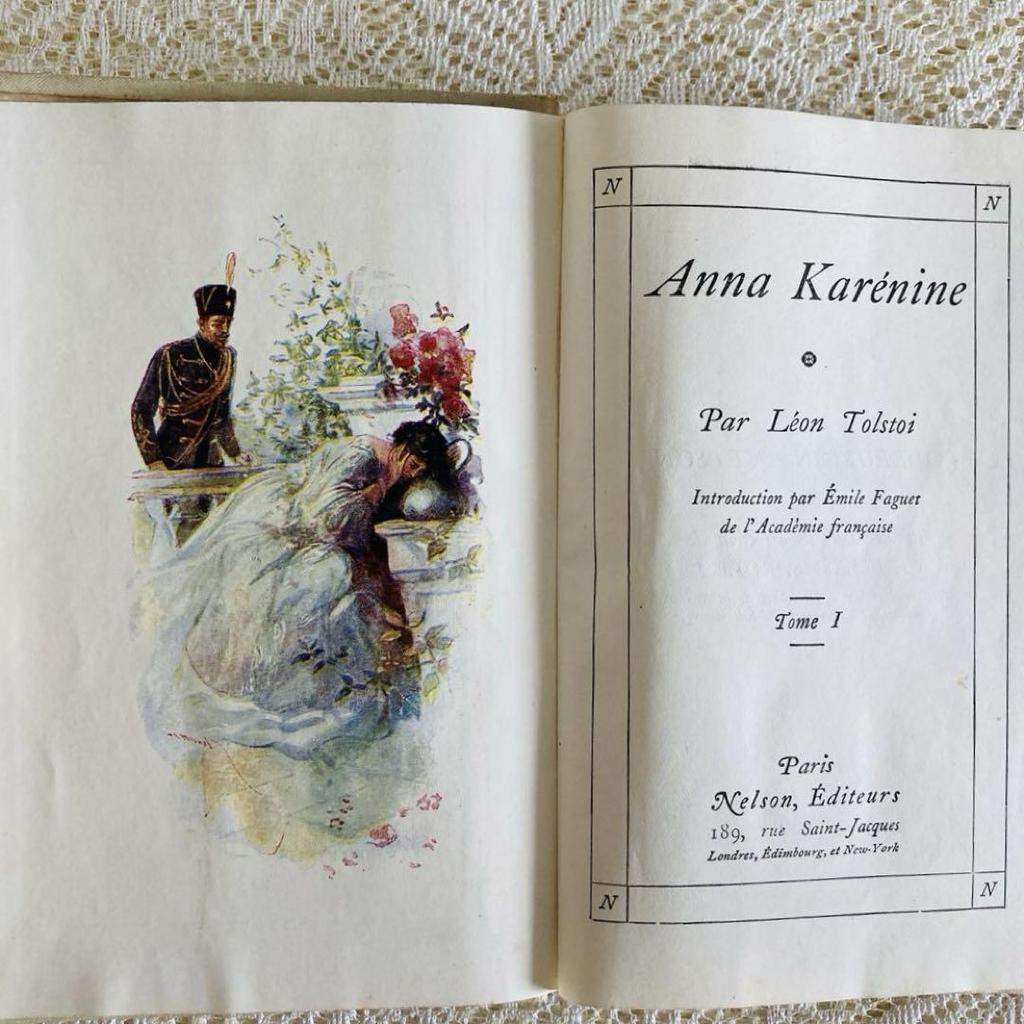 [USED] Foreign books, old books, "Anna Karenina, Volume 1", Tolstoy, Nelson, beautiful binding