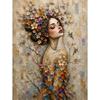 Mosaic Abstract Floral Woman Canvas Painting Wall Art Boho Woman With Flower Print Botanical Lady Tree Of Life Poster Home Deco