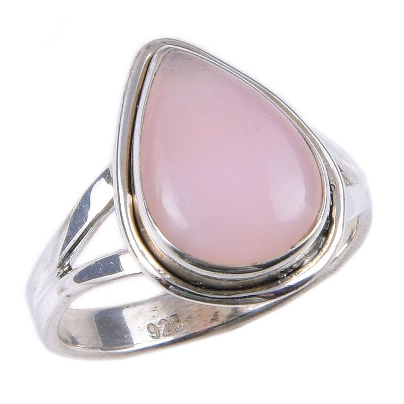 Natural Pink Opal Gemstone Handmade 925 Solid Sterling Silver Ring Size 6 B9a80