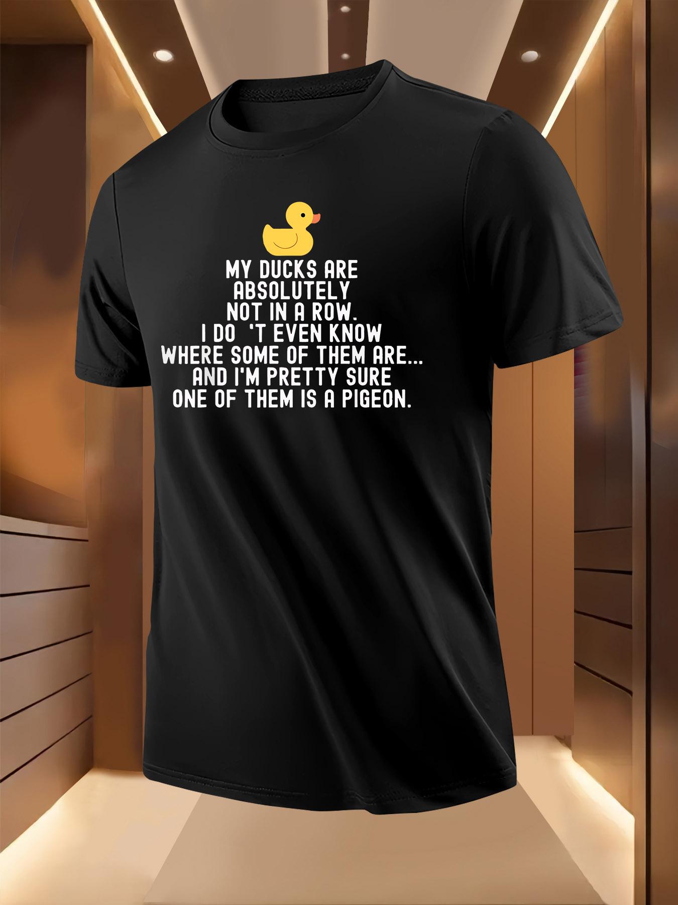 Funny Duck Graphic Tshirt - Light Grey Tee with Humorous ... XL