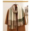 VICTORIA&VERA Autumn/Winter Large Plaid Color Block Tassel Scarf