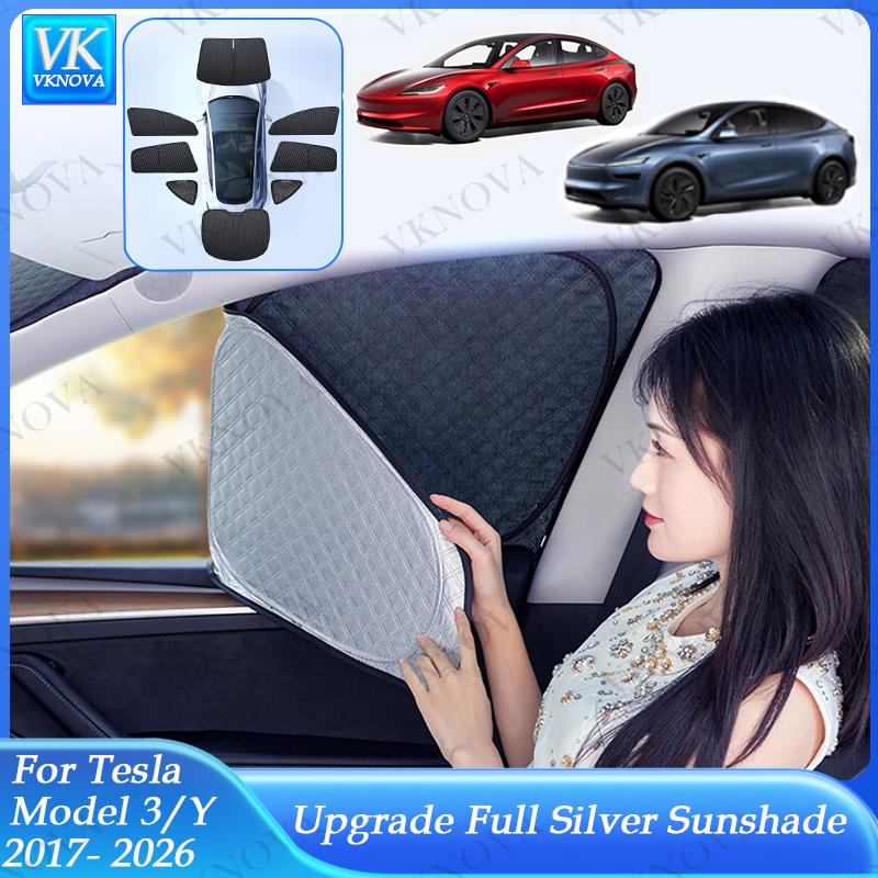 For Tesla Model YL 3 Y Juniper Highland 2025-2017 Upgraded Sunshade Side Window Shade Cover Windshield Sun Visor Privacy CampingWindshield Sunshades