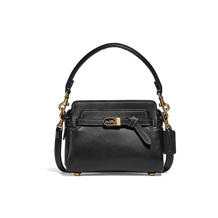 

Coach Tate 18 Horse And Carriage Buckle Strap Decorated Leather Handbag Women Handbags Black C2633-B4BK Basic Set (Bag+Dust Bag)