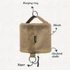 Portable Camping Tissue Roll Holder Bag, 1Pc Outdoor Storage Pouch with Hook, Hanging Napkin Rack for Tent Car Travel