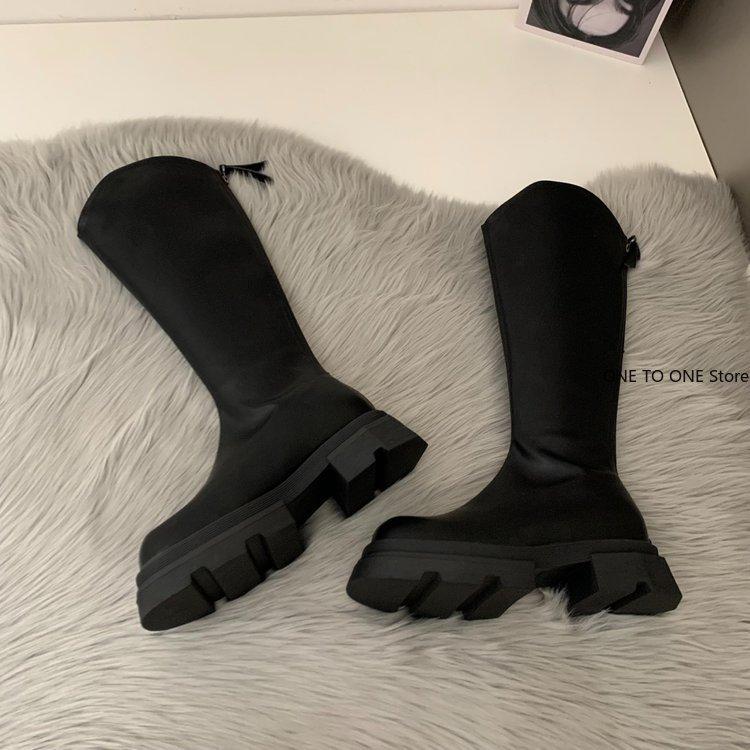 Женские сапоги на высоком каблуке с длинными трубами — фото 4