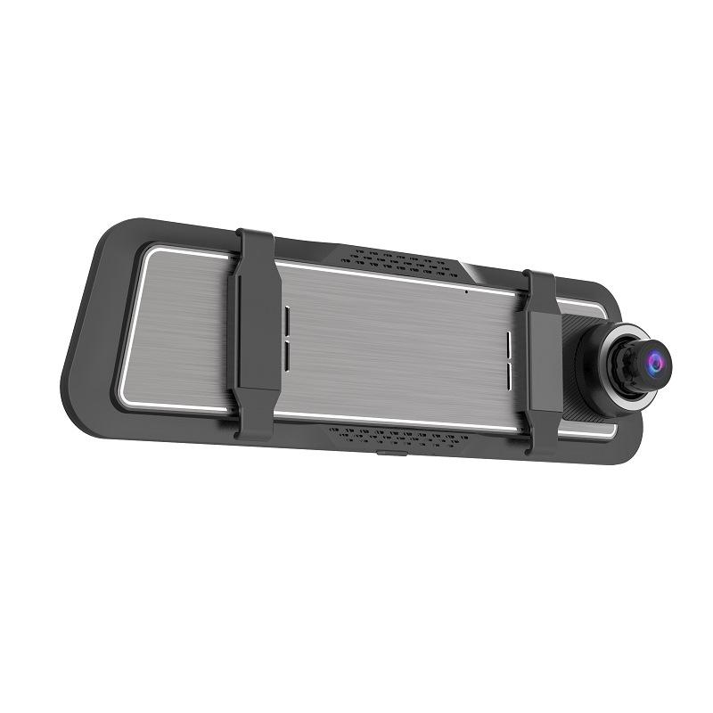 10 Inch Streaming Media Driving Recorder, Rearview Mirror, Three Lens WiFi High-definition with Reverse Rearview Touch Screen