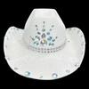 Rhinestones Cowboy Hat for Women Breathable Wide Brims Beach Hat Music Festival Hat Bachelorettes Party Nightclub Hat