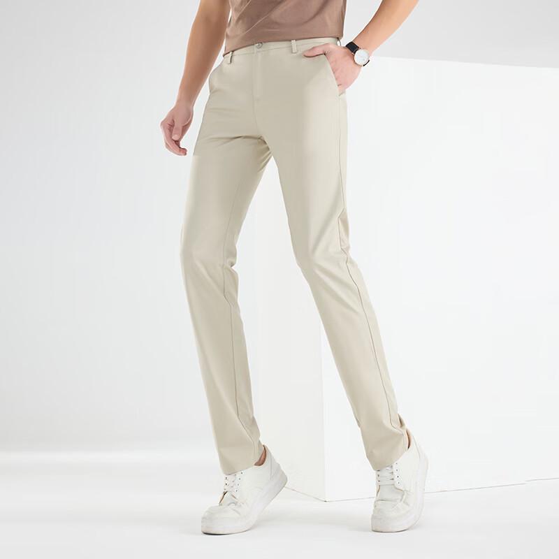 Men's Elastic Slim Fit Straight Leg Business Casual Pants
