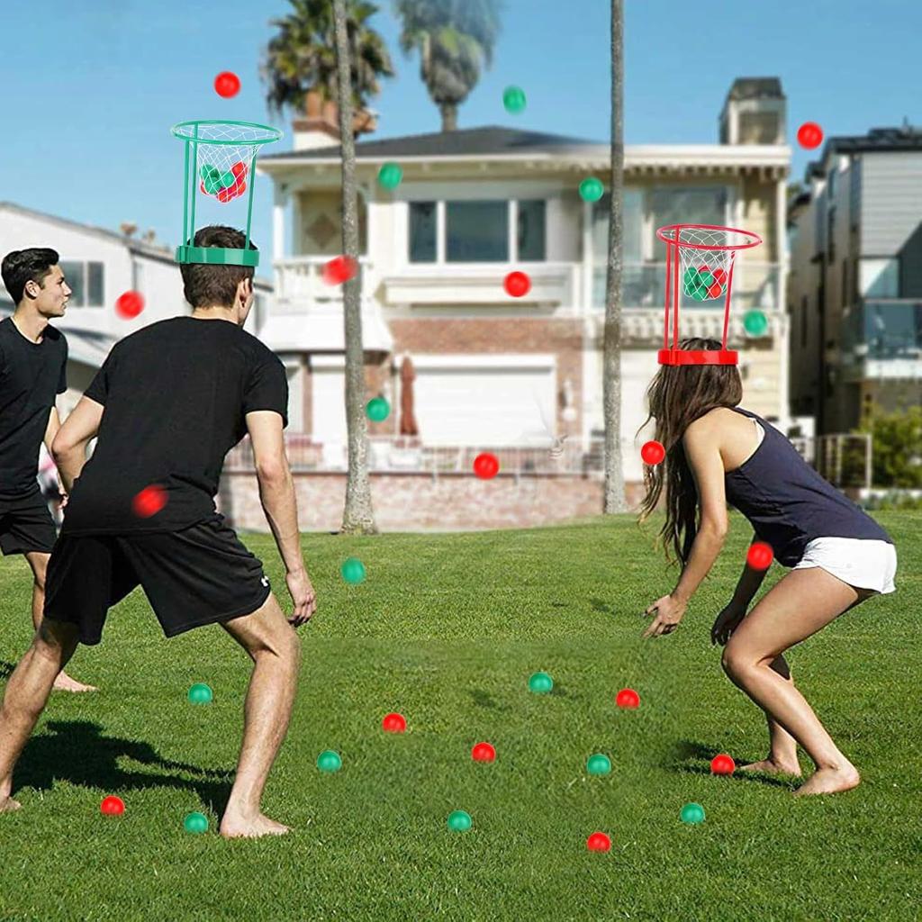 Zestaw 2 obręczy na głowę do gry w koszykówkę, kosz, siatka, opaska na głowę, żart, prezenty świąteczne dla dzieci i dorosłych, święta Bożego Narodzenia, urodziny, karnawał