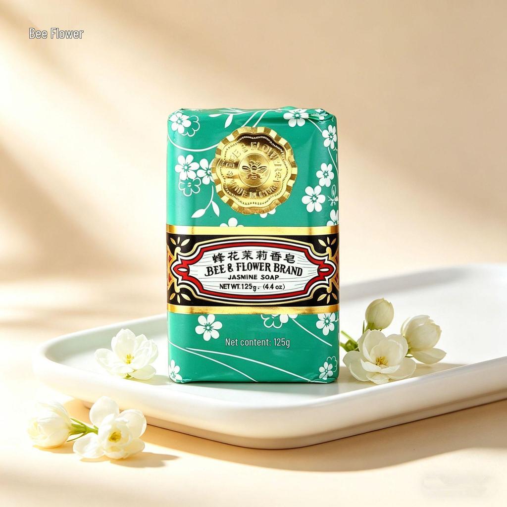 Shanghai Sandalwood & Jasmine Rose Fragrance Facial Cleansing Soap, 125g - Deep Cleaning Domestic Brand.