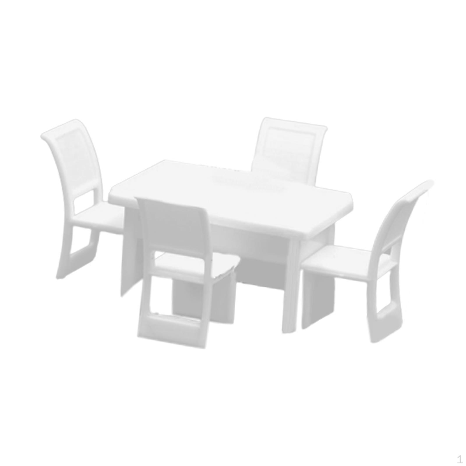 

1/ Furniture Set with Table and Chairs for Diorama Layout Square