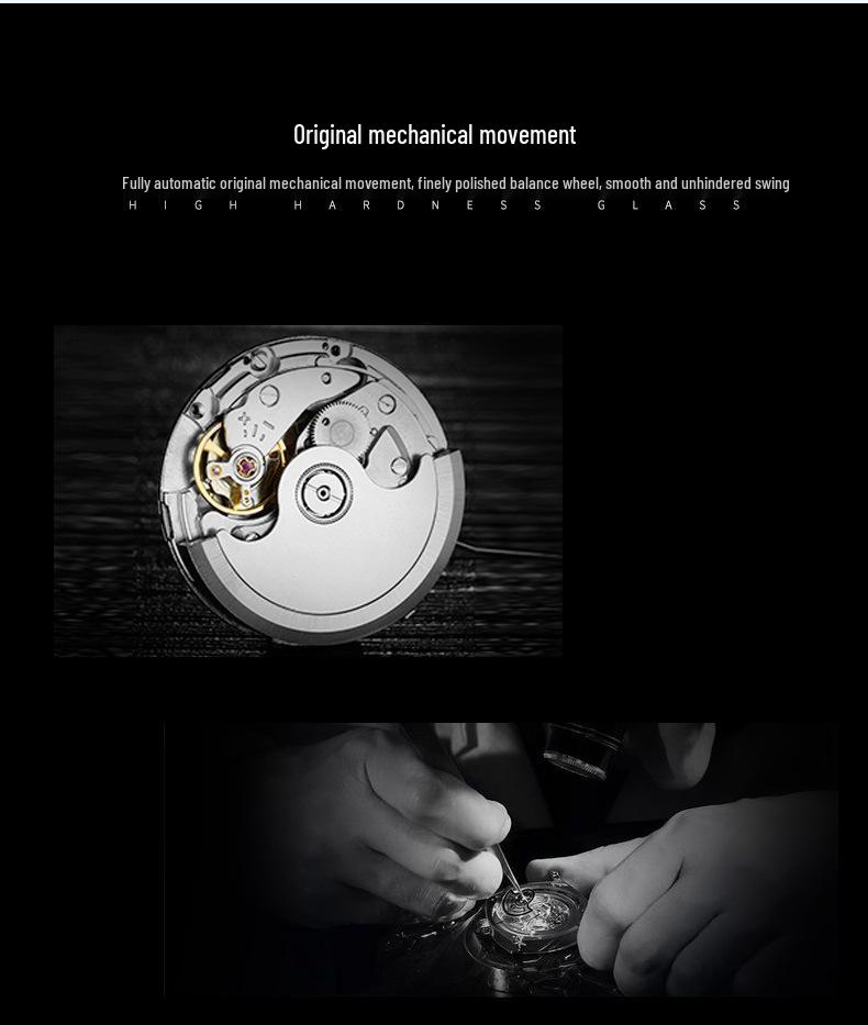 PAGANI New Men's Waterproof Genuine Leather Mechanical Watch 2770 - Trendy Business Style