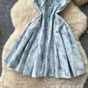 Sweet girlish style strap waist A word suspender denim dress women's summer thin age-reducing strap short skirt