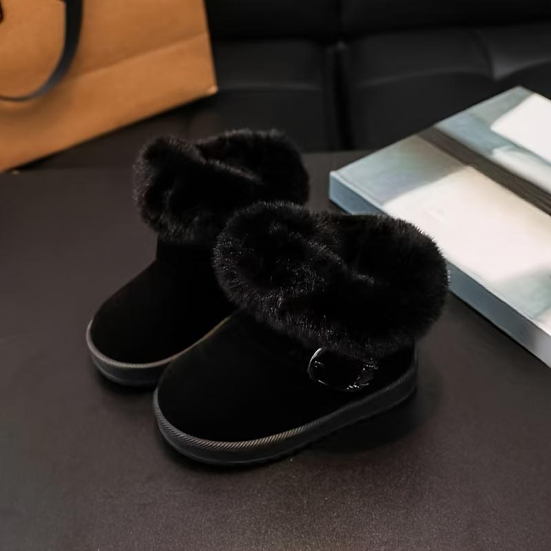 Zimowe Wygodne Buty i Modna Klamra Płaskie Śniegowce