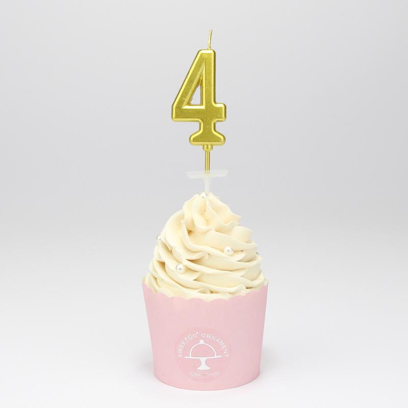Gold Number Candles (0–9) – Multi-color Smokeless Birthday Set in PVC Box.