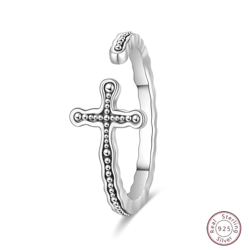 New 925 Silver Open Ring Hollow Rose Infinite Love Simple Ring Women Wedding Engagement Party Jewelry Gift