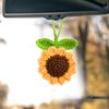 Jeffdad Handmade Sunflower Car Rear View Mirror Hanging Accessories Ornaments Cute Women's Car Interior Decorations Automotive Interior Aesthetic