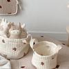 Korean Beige Embroidered Multi-purpose Storage Bag for Baby Diapers, Clothes, Toys, and Bedding